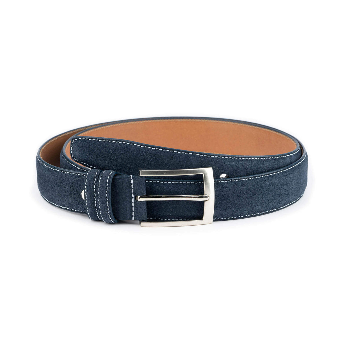 Shirt Shack Blue Suede Leather Belt